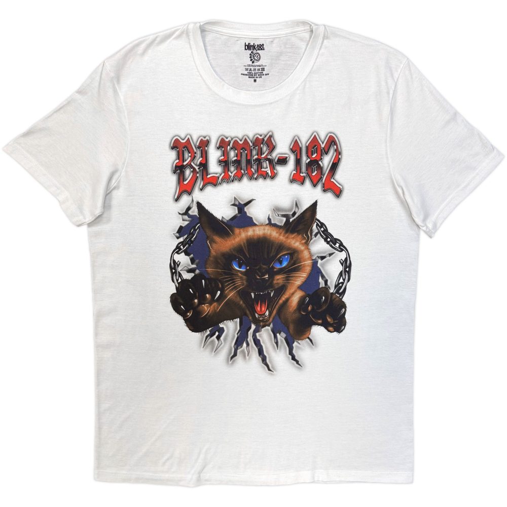 Blink182 - Cheshire Cat Heren Tshirt - Wit